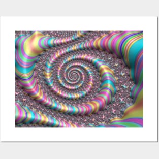 Psychedelic Bright Rainbow Fractal Posters and Art